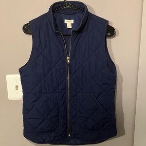 J. Crew Dark Blue Quilted women’s Vest Sz S